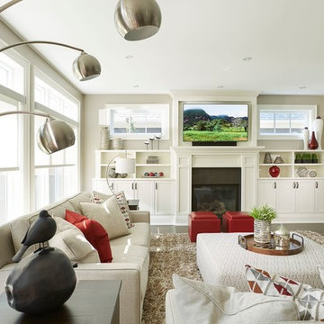 Fun Shag Area Rug in Contemporary Family Room