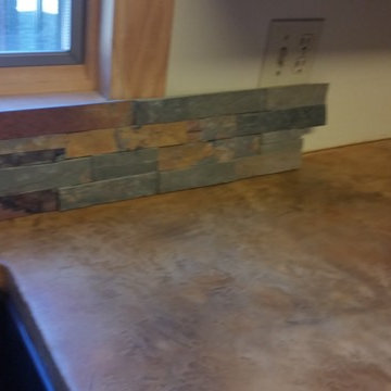 Brown and Grey Rock Look Concrete Countertop