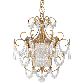Century 1 Light Chandelier French Gold Clear Heritage Crystal