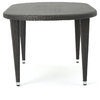 Outdoor Dining Table, Rattan Wrapped Metal Frame With Large Oval Top, Gray