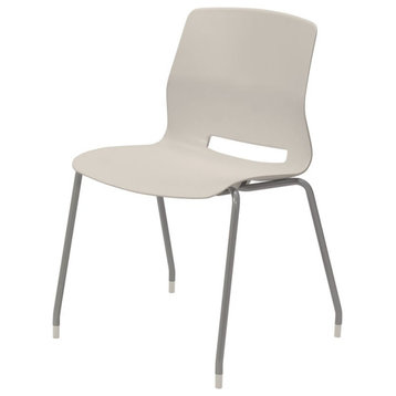 Olio Designs Lola Plastic Armless Stackable Chair in Moonbeam