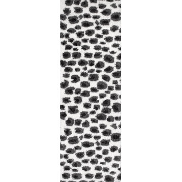 Nuloom Lennon Cozy Shag Leopard Contemporary Area Rug, Beige 2'8"x8'