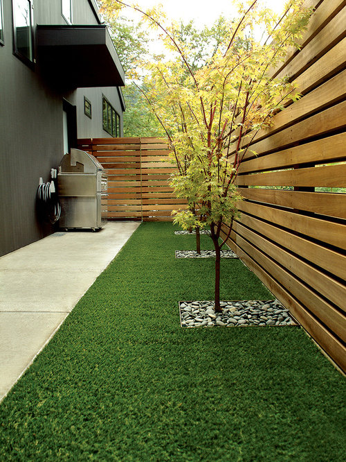Contemporary Landscape Design ideas for a contemporary side yard landscape in Portland.