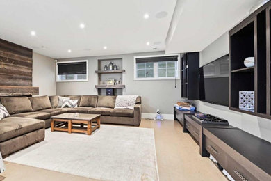 Large minimalist look-out basement photo in Vancouver