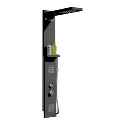 ADM Bathroom Design - ADM Shower Panel System With Handheld Shower Sprayer, Black, 57" - Shower Panels And Columns