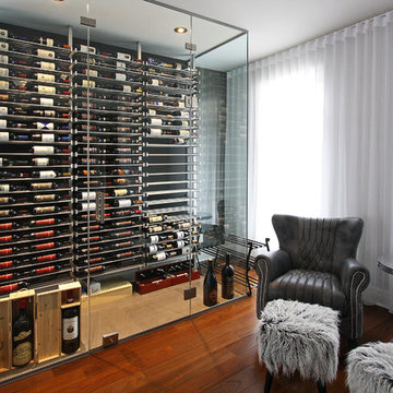 Glass wine cellar in the living room -2-