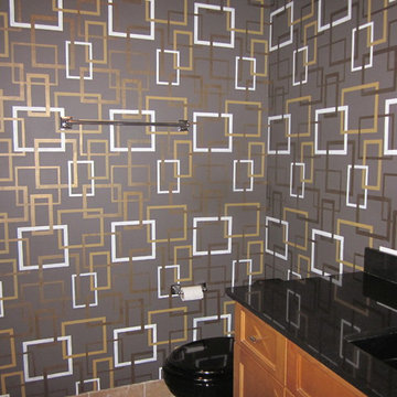NJ Gold Metallic Finish Stencil Painting