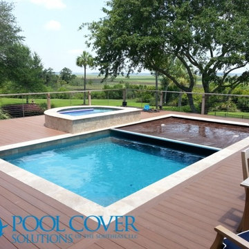 Wood Deck-Automatic Pool Cover and Spa Cover