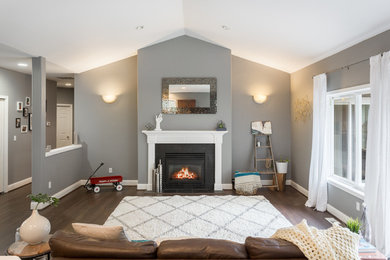 Inspiration for a farmhouse family room remodel in Seattle