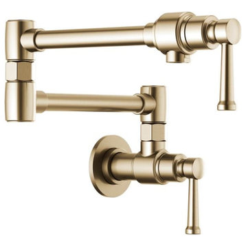 Artesso 4 GPM Wall Mount 1-Hole Kitchen Pot Filler Faucet, Luxe Gold