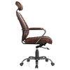 Executive Office Chair Cappuccino Brown Leather