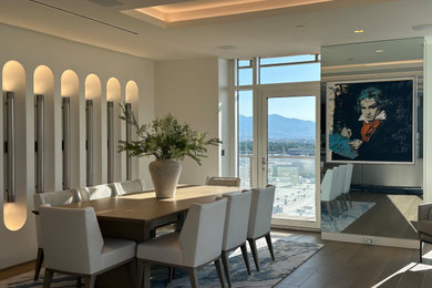 Minimalist dining room photo in Salt Lake City