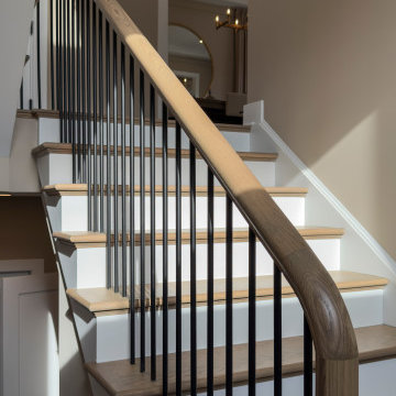 Project #153 | Sophisticated Red Oak Stair with Metal Balusters