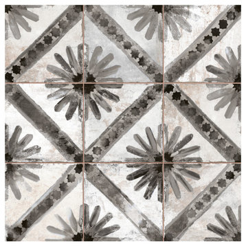 Harmonia Kings Marrakech Black Ceramic Floor and Wall Tile Sample