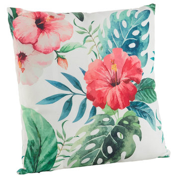 Home Indoor Outdoor Décor Tropical Print Throw Pillow, Tropical Floral