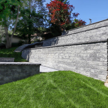 Lakeside Backyard Transformation with Unilock Concord Retaining Walls