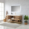 Alistair Vanity, North American Oak With Countertop, 60s", With Mirror