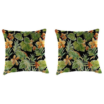 Set of two Outdoor Square Toss Pillows, Multi color
