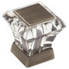 Abernathy 1-1/16" 27 mm Length Clear/Antique Silver Cabinet Knob