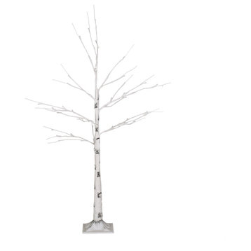 Berwick 4' Pre-Lit 48 White LED Artificial Twig Birch Tree, White