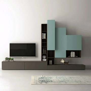 Slim 87 contemporary TV media unit by Dall'Agnese