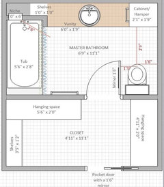 Need Help With Bathroom Layout To Maximize Closet And Storage!