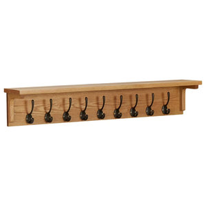 Mission Mirror Coat Hanger 3 Hooks Wall Mounted Oak Wood Wrought Iron Hooks Traditional Wall Hooks By Rustic Red Door Company Houzz