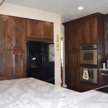 Woodland Rustic Walnut Cabinetry with Cambria Quartz "Summerhill"
