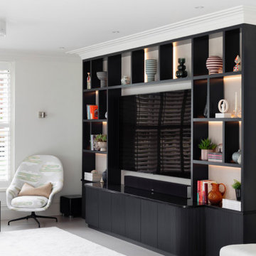 Bespoke modern media unit for prime Surrey home