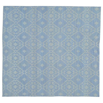 7'10"x7'10" Hand-Woven Flat Weave Reversible Durie Kilim Square Rug