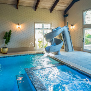 Arlington Heights, IL Indoor Swimming Pool with Interior Hot Tub