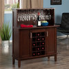 Winsome Beynac Transitional Solid Wood Home Wine Bar in Cappuccino
