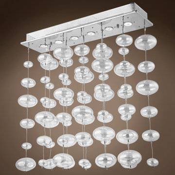 JM Bubbles 6 Light Flush Mount Chandelier Light In Chrome