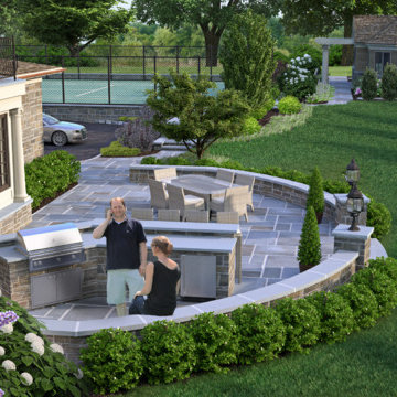 French Chateau - 3D Visualization of Home Remodel and Landscape Architecture