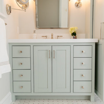 Eton Master Bath Remodel with Built-In Washer Dryer Custom Cabinet in Towson