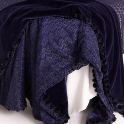 Collection II - Luxurious Navy French Fur Reversing to a Knit Chevron Design wit - Products