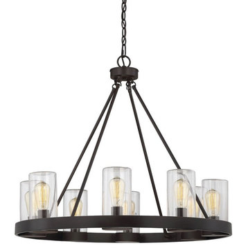 8 Light Outdoor Chandelier-Transitional Style Industrial and Rustic