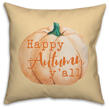 Happy Autumn Y'all Pumpkin 16"x16" Throw Pillow Cover