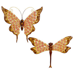 Metal Butterfly Wall Decor With Ornate Wings Contemporary Outdoor Wall Art By Pier Surplus