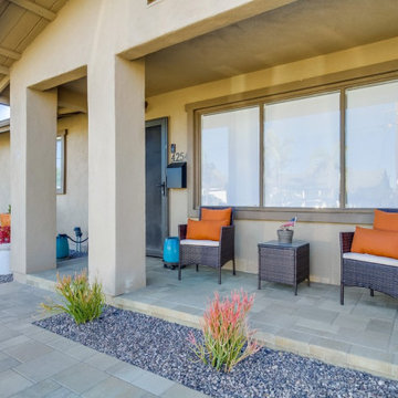 Front yard Remodel with Pavers, Walls, Artificial Grass, Xeriscape & More