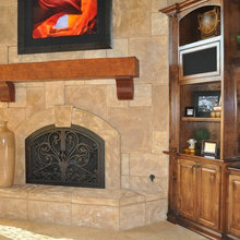 Smooth stone fireplaces