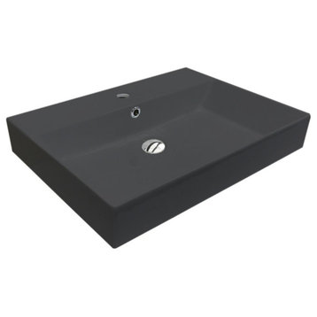 Energy 60.01 Bathroom Sink in Matte Black with Single Faucet Hole
