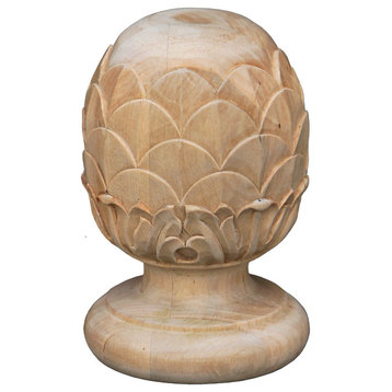 Hand Carved Stair Finial, Birch