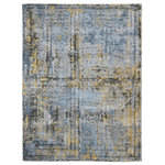 Amer Rugs - Cairo Dusaan Dark Gray Polyester Blend Area Rug, 5'3"x7'9" - Free-flowing like the Nile, this modern area rug features abstract and geometric patterns mixed together to create a beautiful piece of floor art. The high-low pile height adds drama and movement, and its polyester fiber blend adds superior softness underfoot. Power-loomed in Egypt, this area rug promises exceptional quality, easy care, and will envelop your space in cool, modern comfort.
