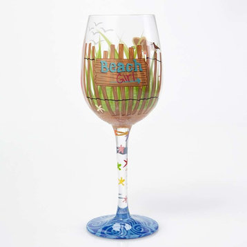 "Beach Girl" Wine Glass