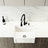 VIGO 24'' Handmade Matte Stone Farmhouse Kitchen Sink With Brant Faucet