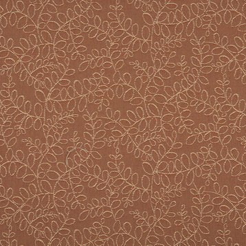 Beige And Red Floral Vines Indoor Outdoor Upholstery Fabric By The Yard