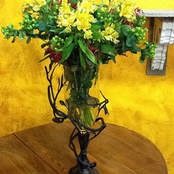 Wrought Iron Fruitwood Vase - Serveware