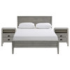 Windsor 3-Piece Set with Panel Twin Bed and 2 Nightstands, Driftwood Gray, Full