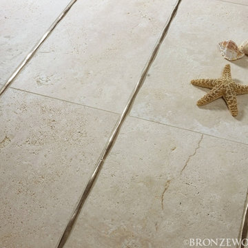 Traditional Bronze Flowing Liner with Latte Limestone